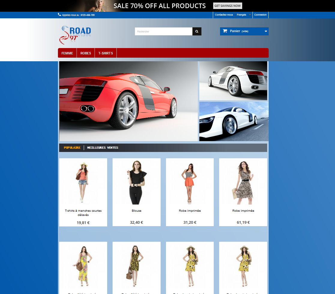 Template prestashop 1.6 Gratuit – Road 97