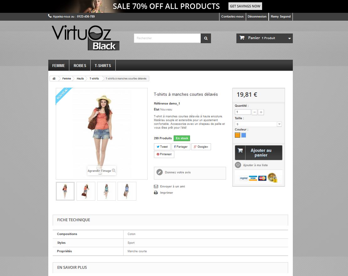 Thème gratuit pour prestashop 1.6 : EX007